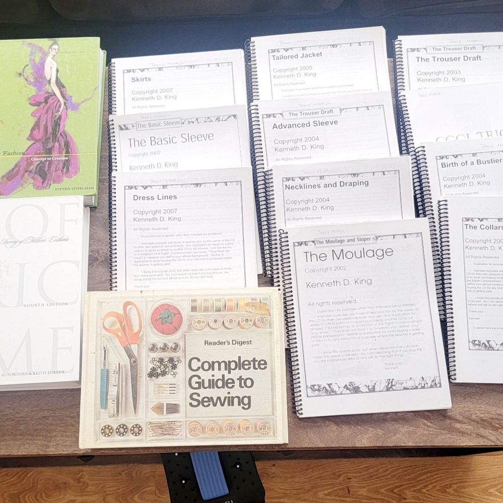 Sewing books, pattern drafting, fashion design